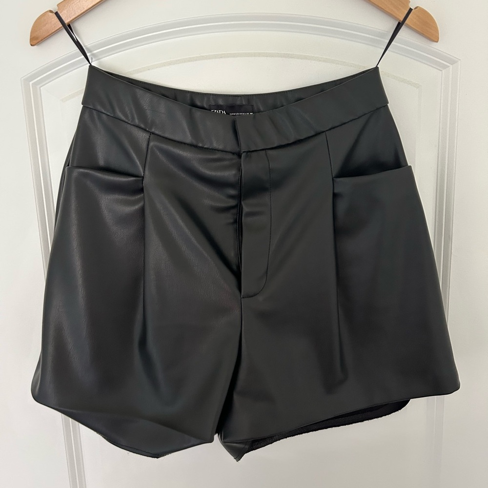 Zara Faux Leather Shorts